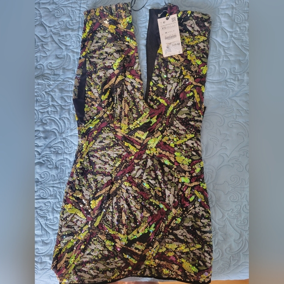 Zara embelished sequined dress - Picture 3 of 3